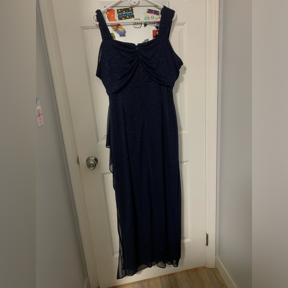 Dark blue sparkly PLUS Laura dress - Picture 4 of 6